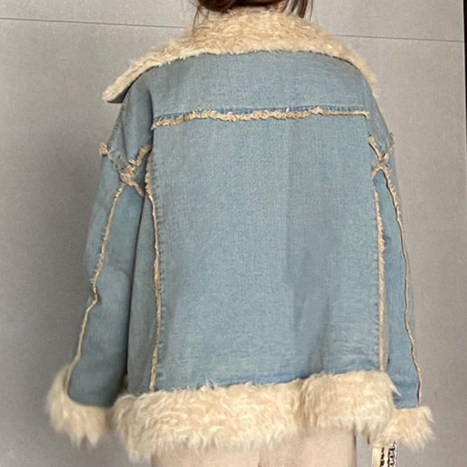 Vintage Lambswool Patchwork Denim Jacket