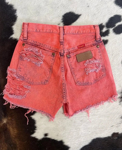 Retro Washed High Waist Ripped Denim Shorts - Four Colors