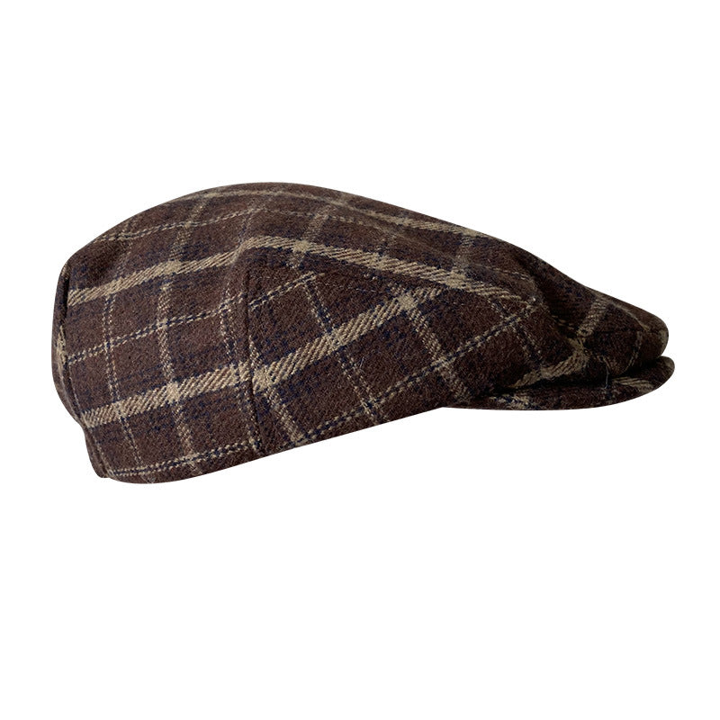 THE PEAKED Marl Flat Hat Brixto-Harris Tweed