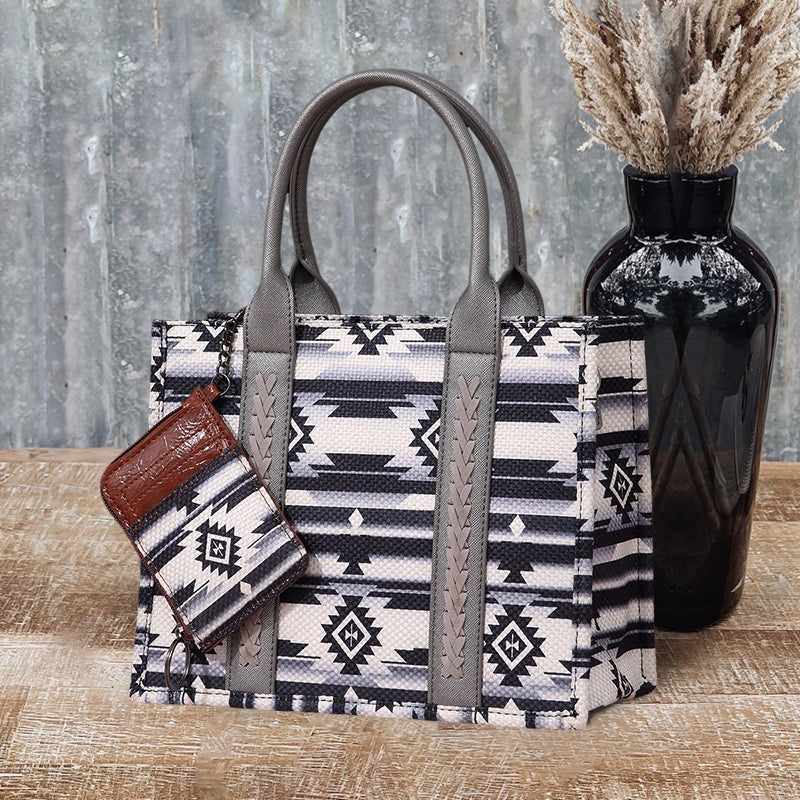 Western Aztec Printed Tote Bag