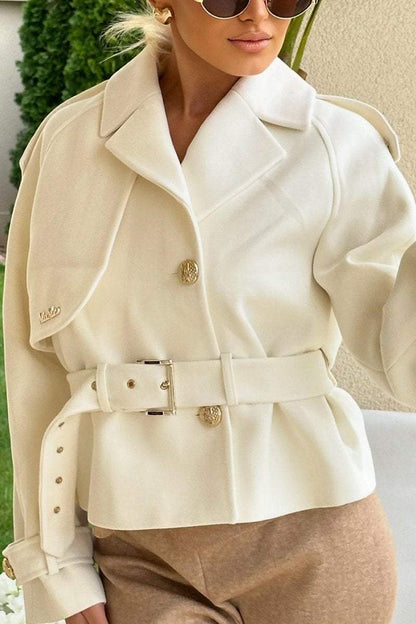 Women's Elegant Solid Color Cropped Jacket