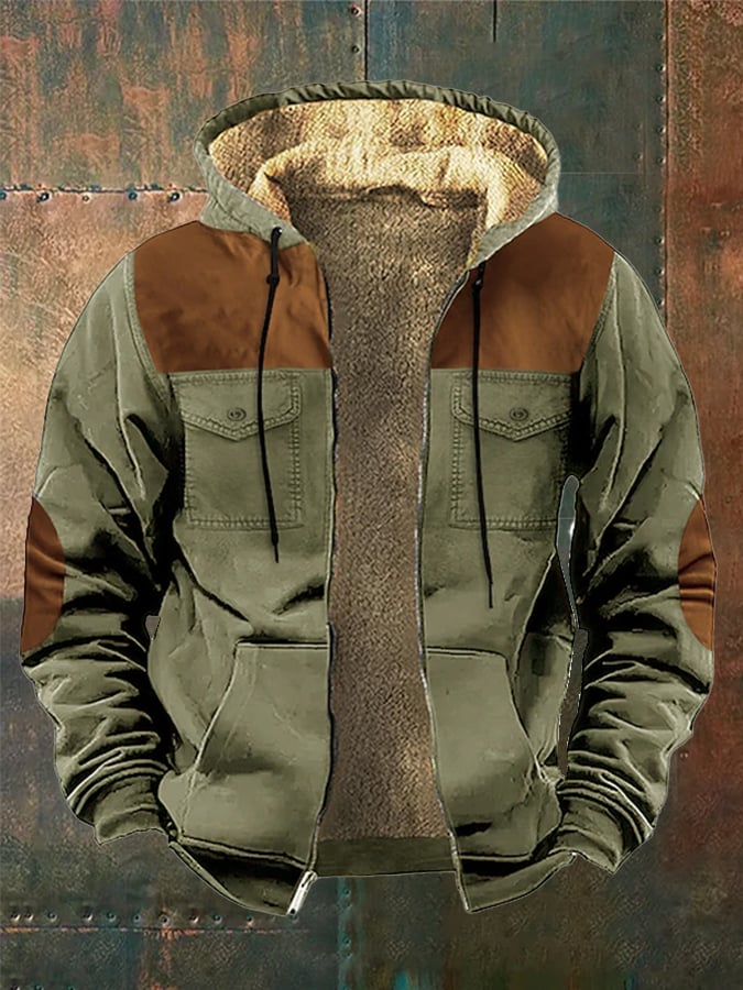 Men's Western Style Hooded Fleece Jacket