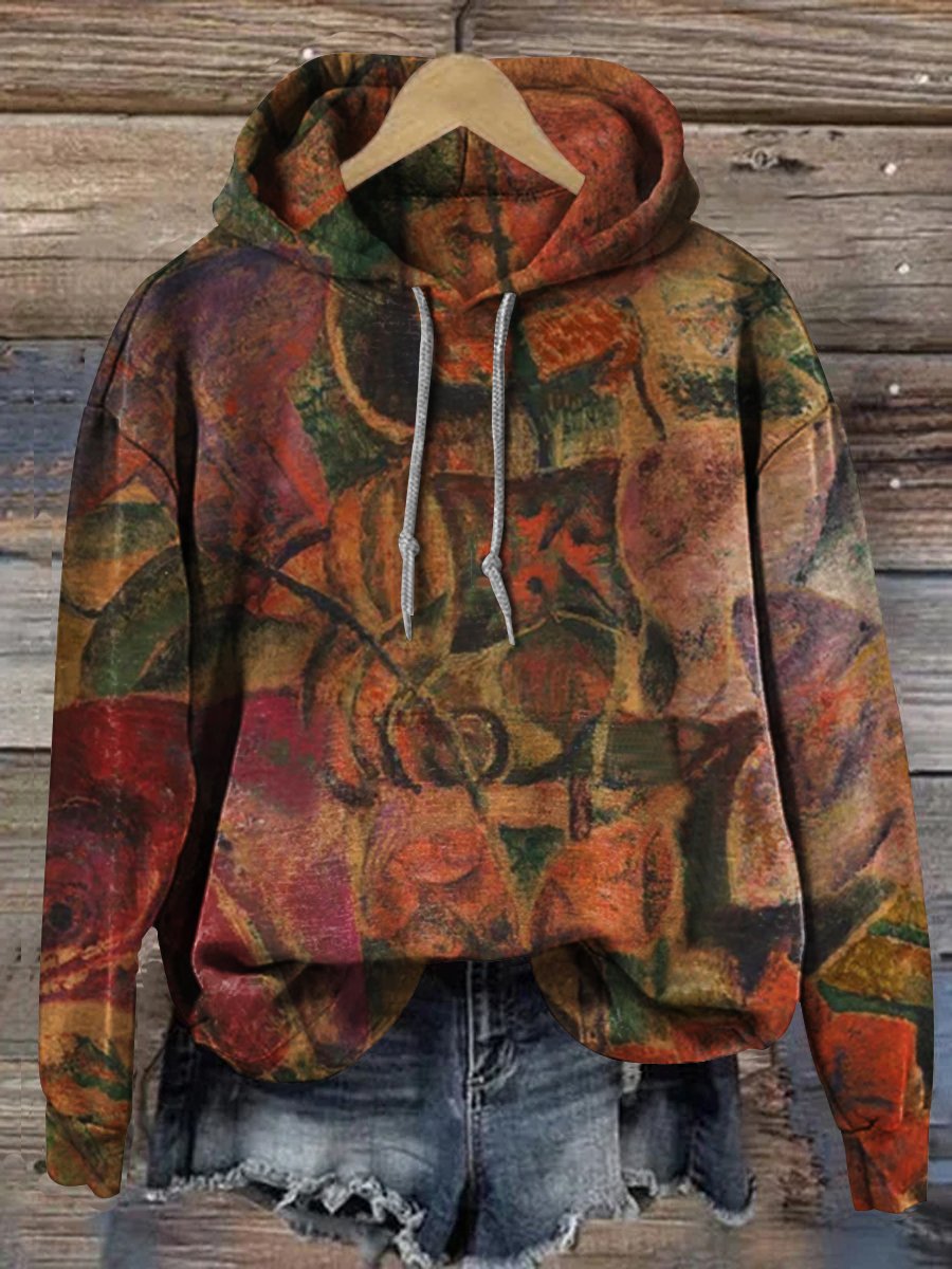 Women's Retro Floral Print Casual Sweatshirt