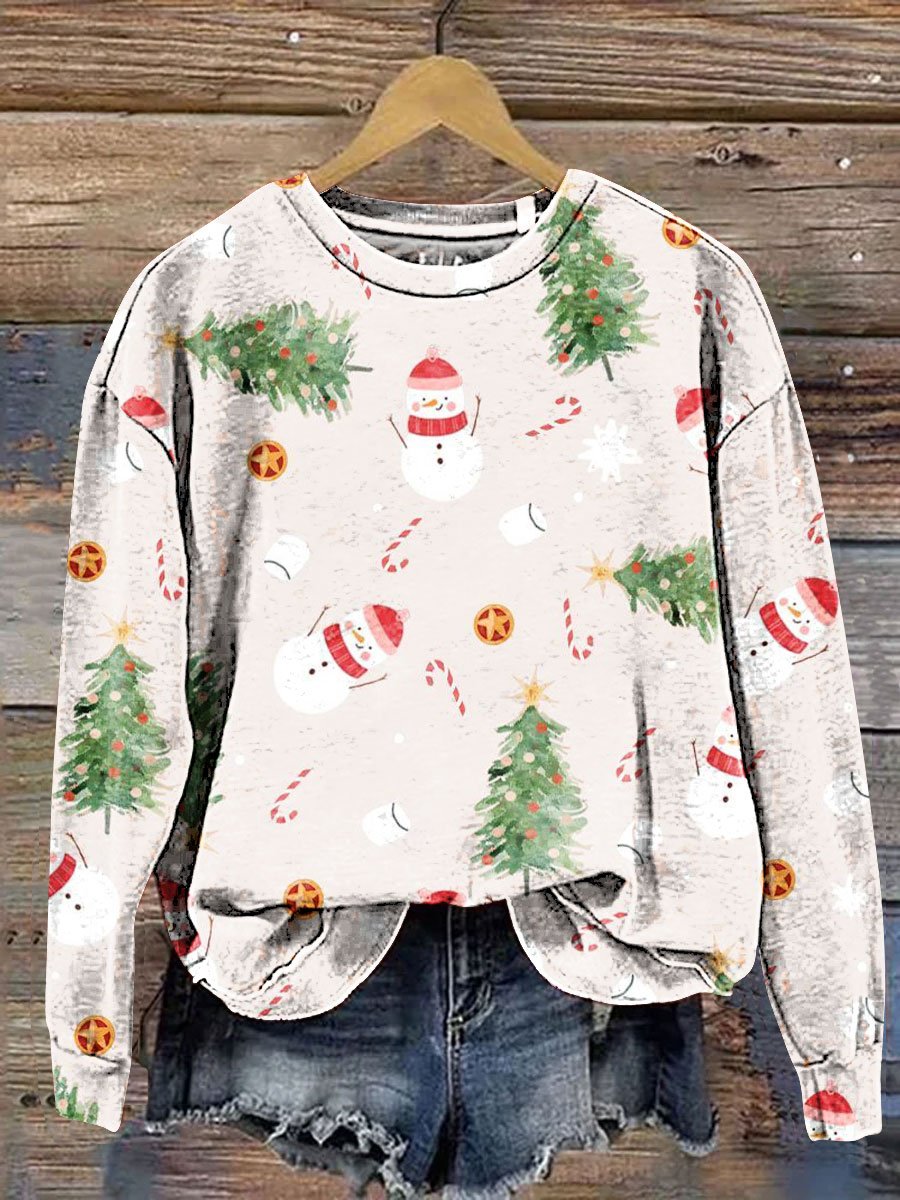 Christmas Pattern Art Print Casual Sweatshirt