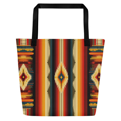 Southwest Serape All-Over Print Large Tote Bag