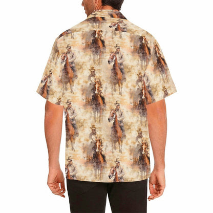 Grunge Cowboy Men's Western Camp Shirt