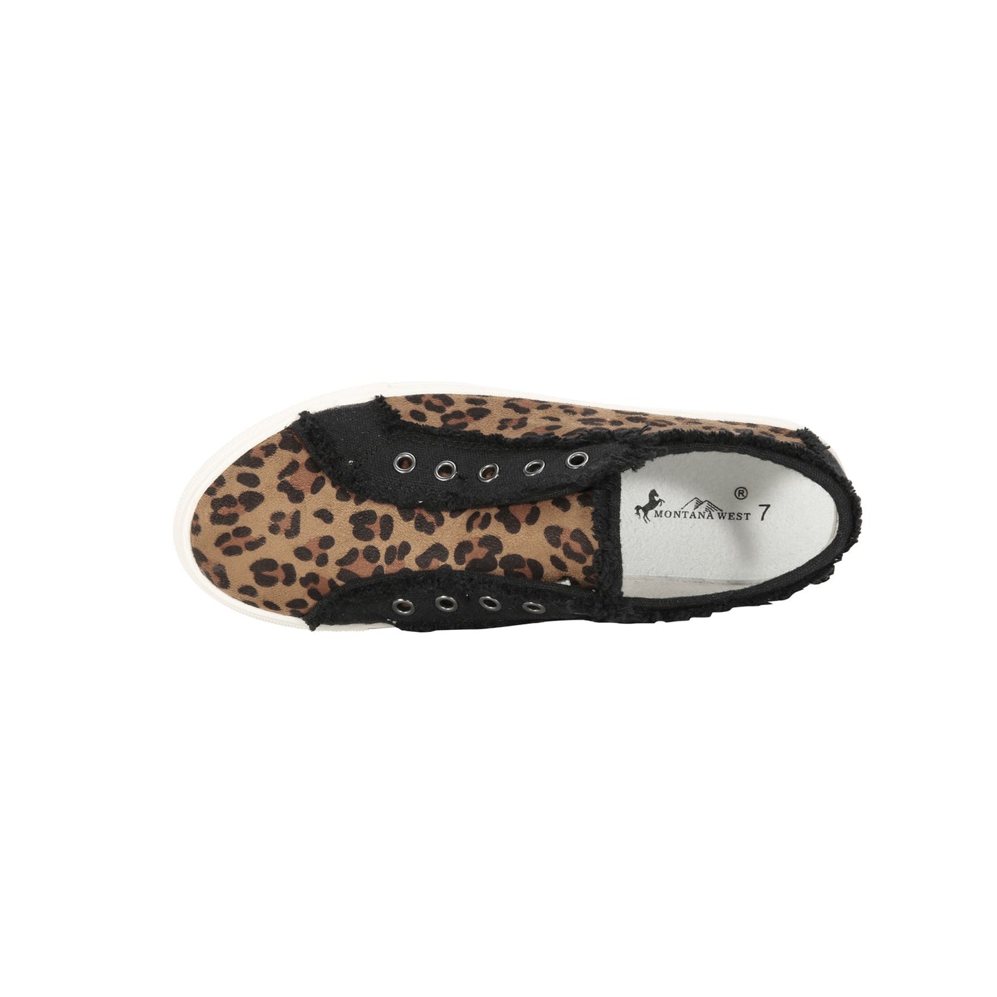 Montana West Leopard Hair-On Canvas Shoes