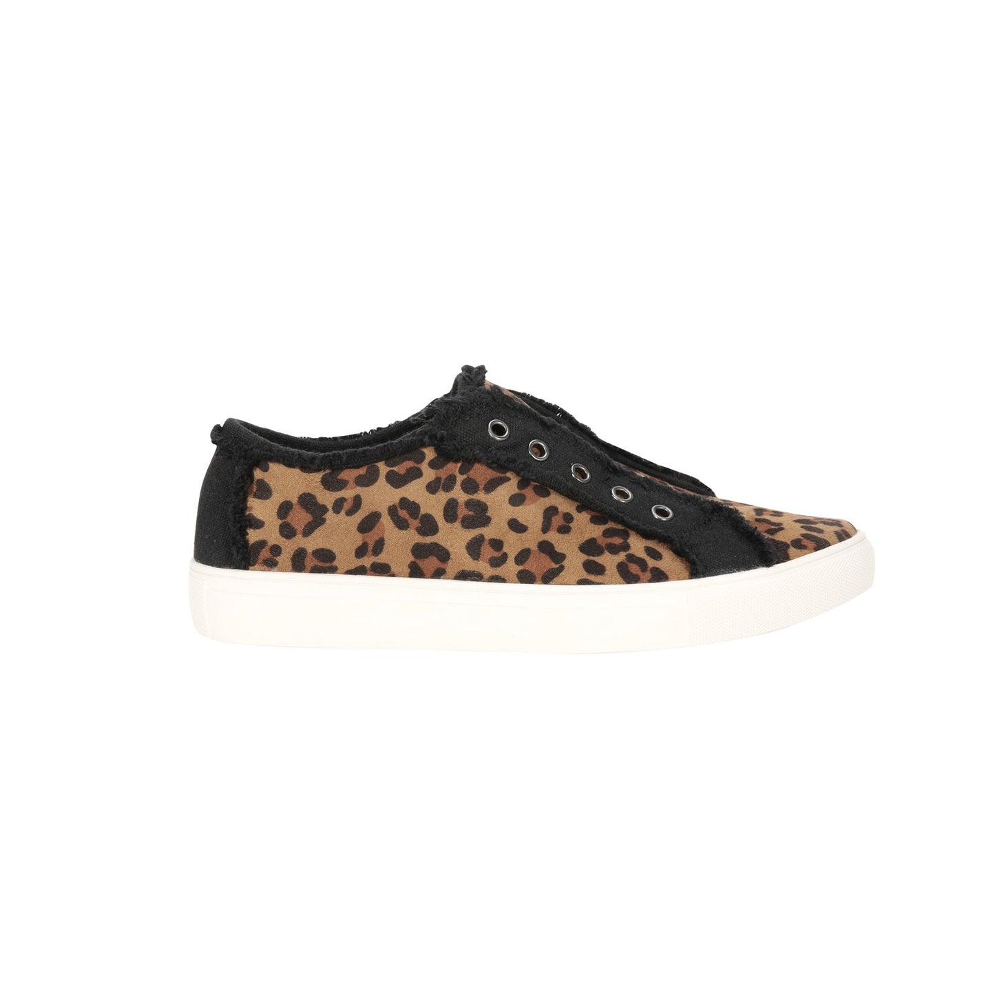 Montana West Leopard Hair-On Canvas Shoes