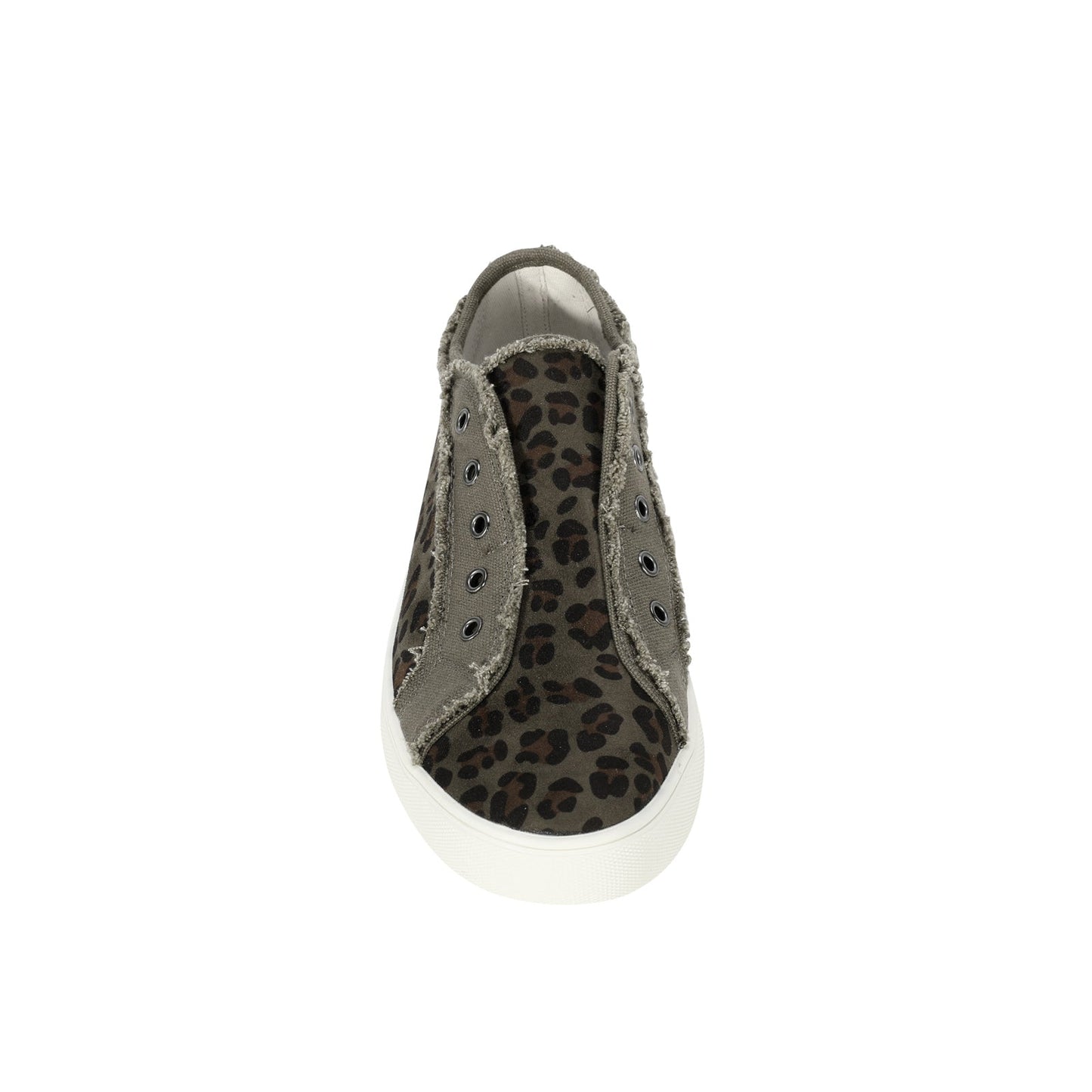 Montana West Leopard Hair-On Canvas Shoes