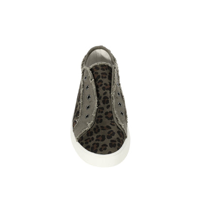 Montana West Leopard Hair-On Canvas Shoes