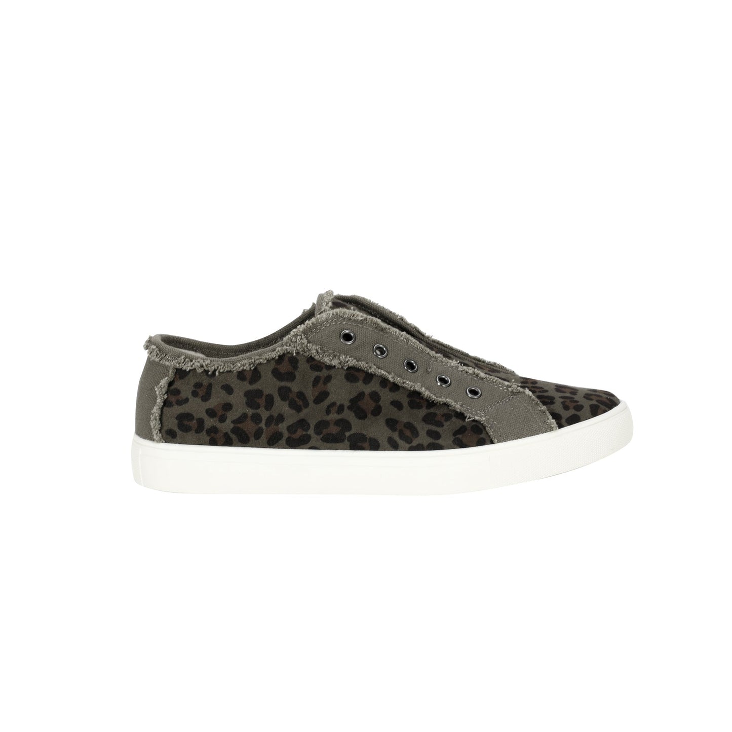 Montana West Leopard Hair-On Canvas Shoes