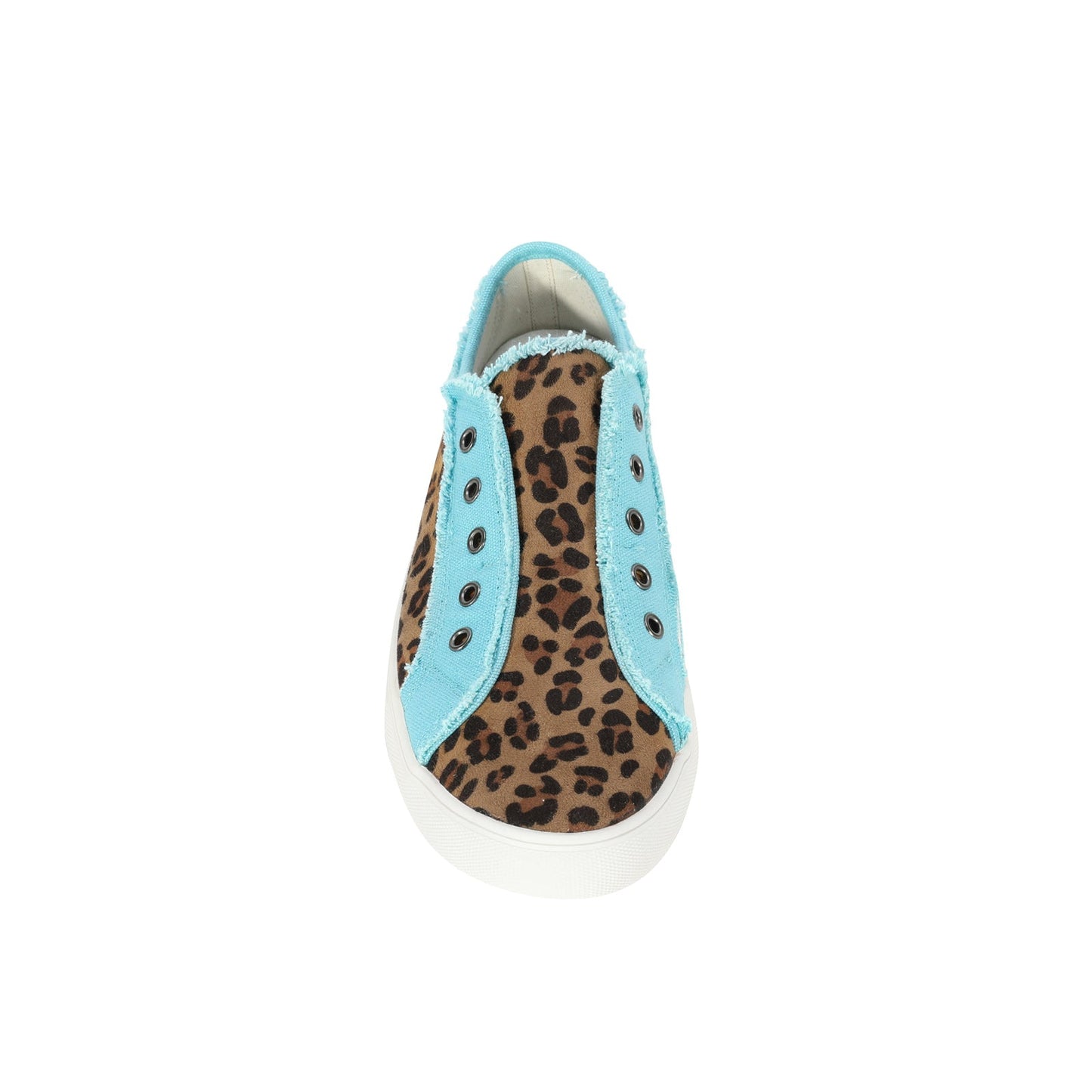 Montana West Leopard Hair-On Canvas Shoes