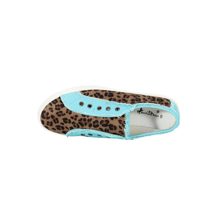 Montana West Leopard Hair-On Canvas Shoes