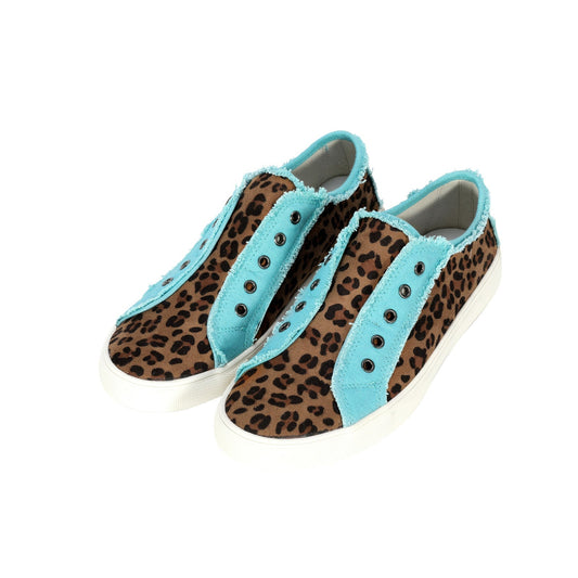 Montana West Leopard Hair-On Canvas Shoes