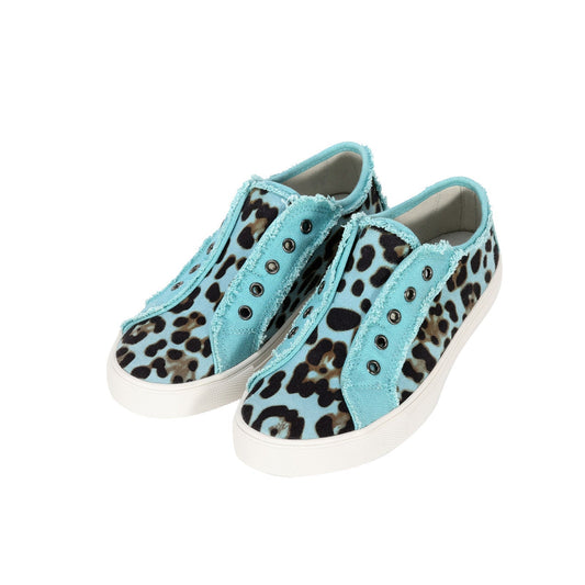 Montana West Leopard Hair-On Canvas Shoes