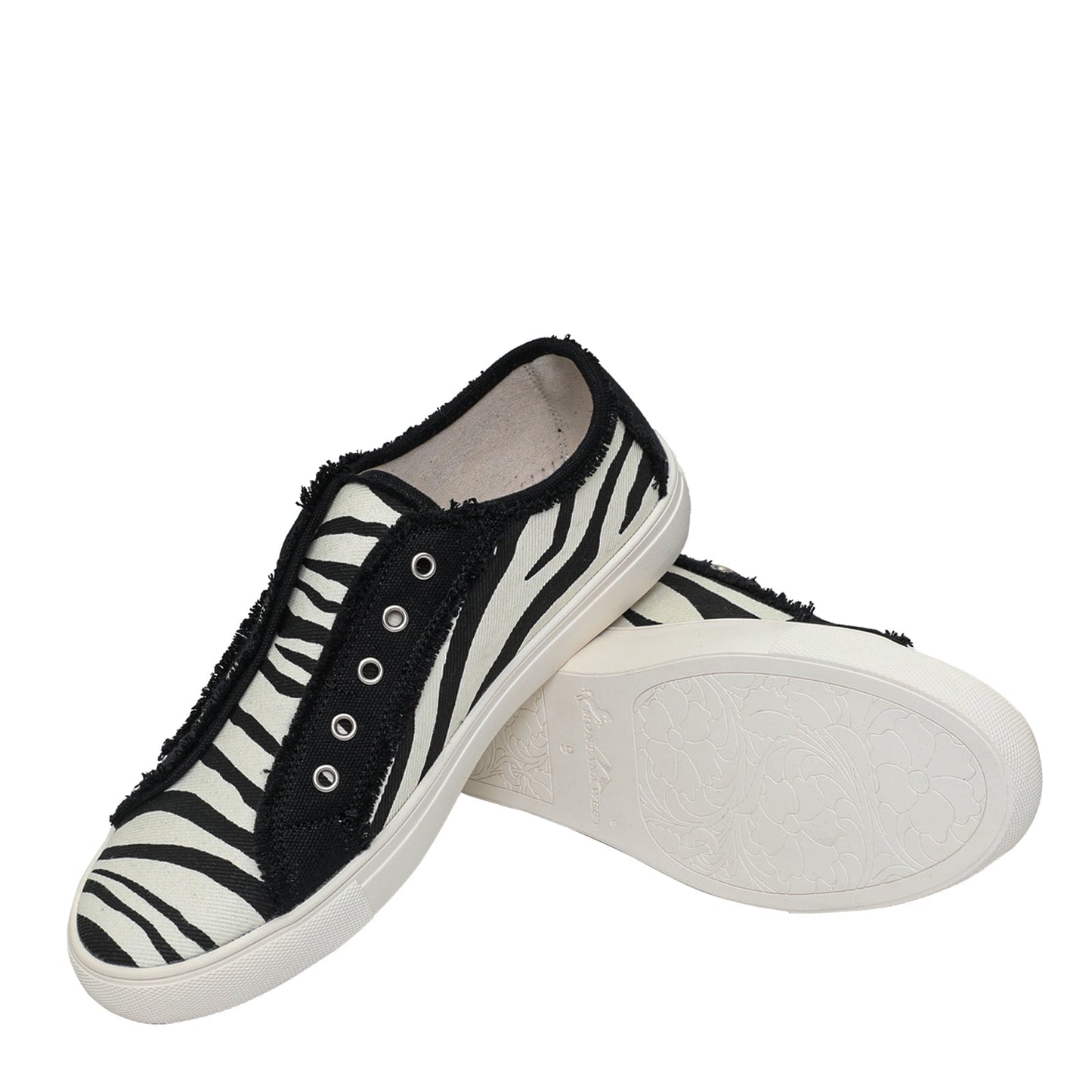 Montana West Zebra Pattern Printed Canvas Shoes