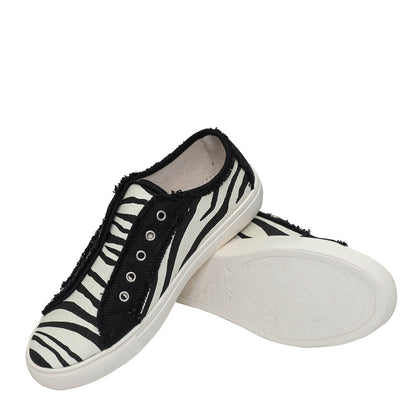 Montana West Zebra Pattern Printed Canvas Shoes