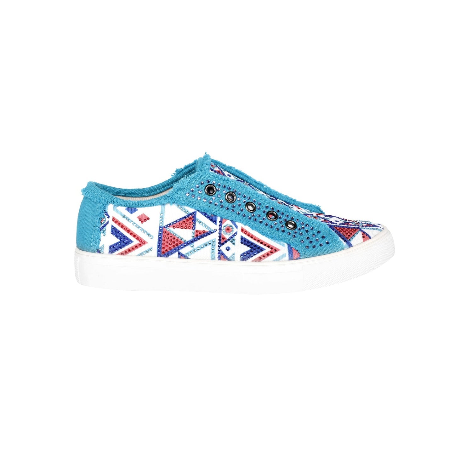 Montana West Aztec Print Bling Canvas Shoes