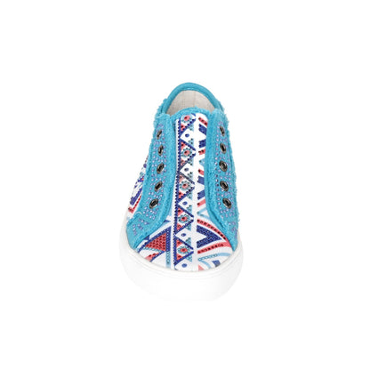 Montana West Aztec Print Bling Canvas Shoes