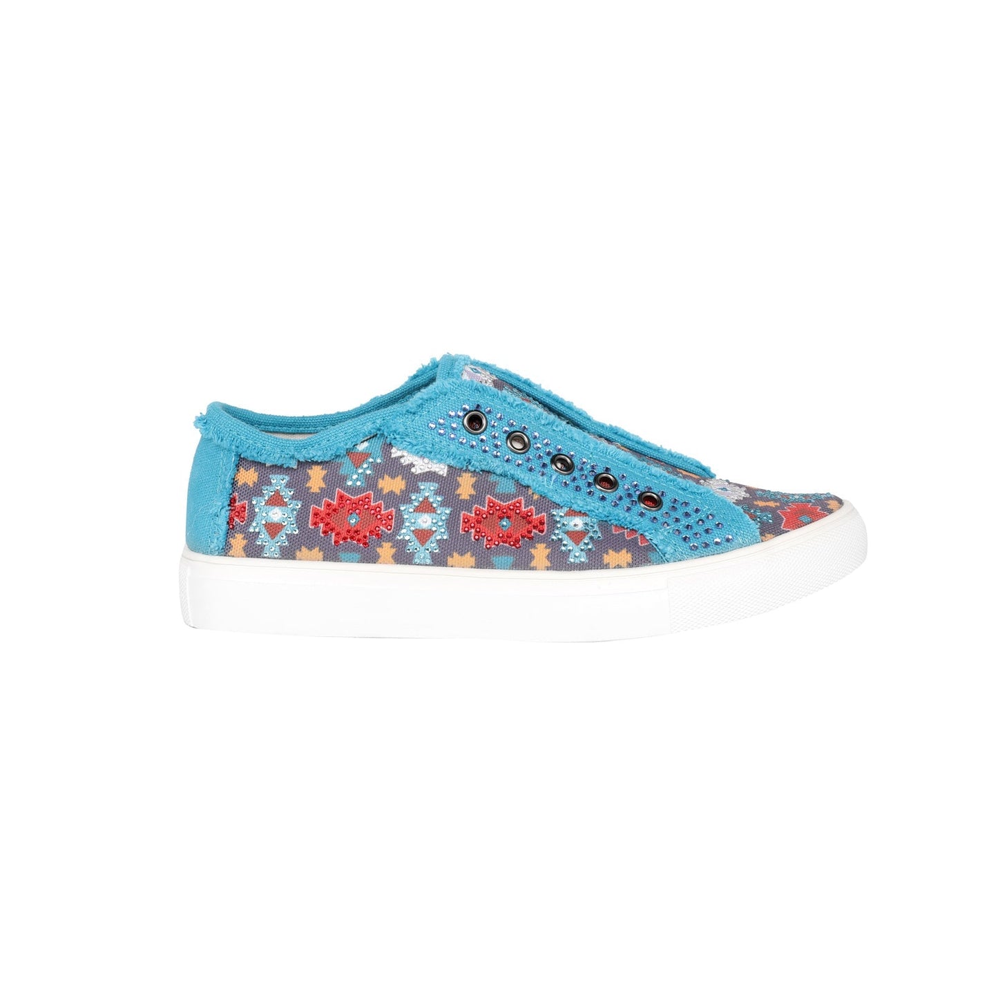 Montana West Aztec Print Bling Canvas Shoes