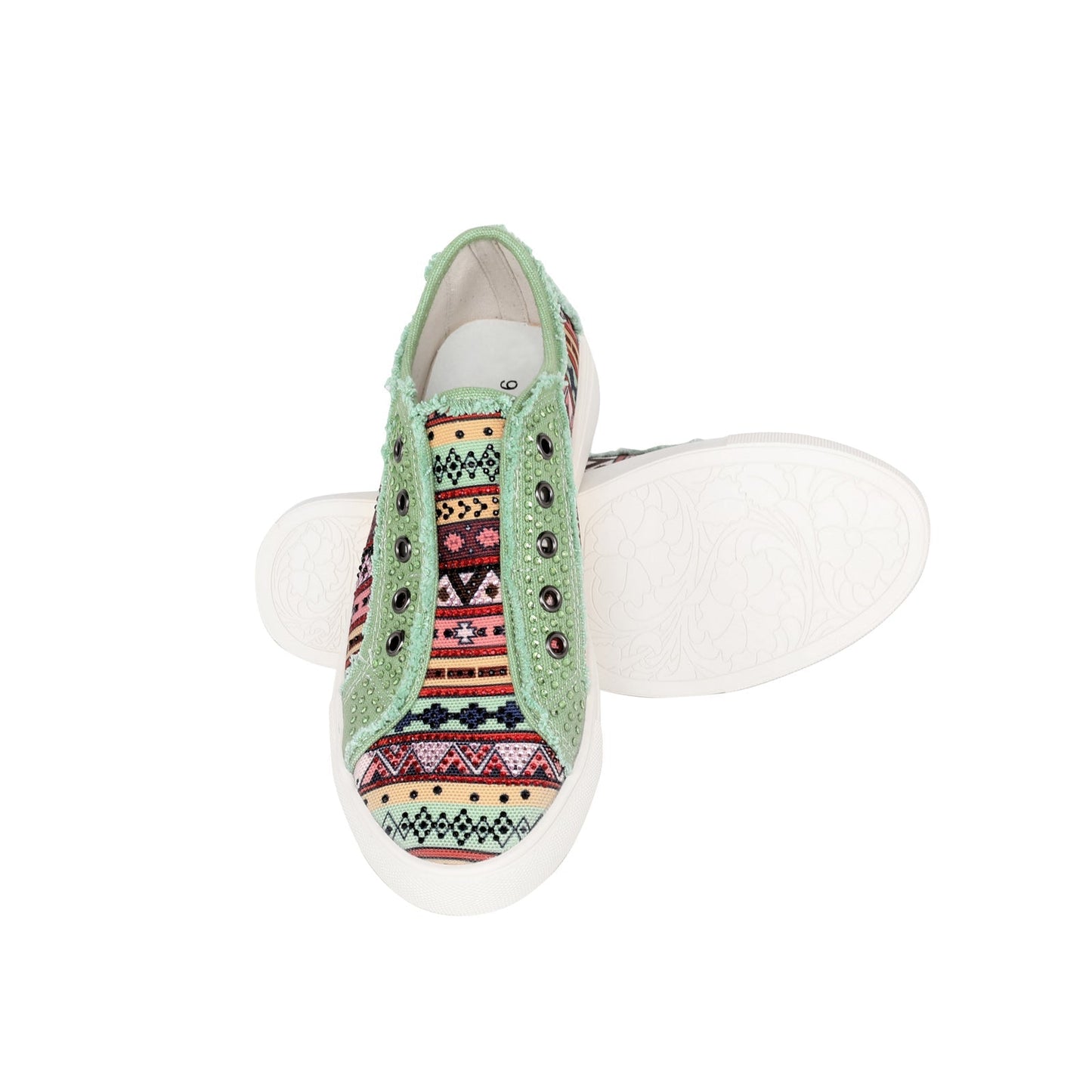 Montana West Aztec Print Canvas Shoes