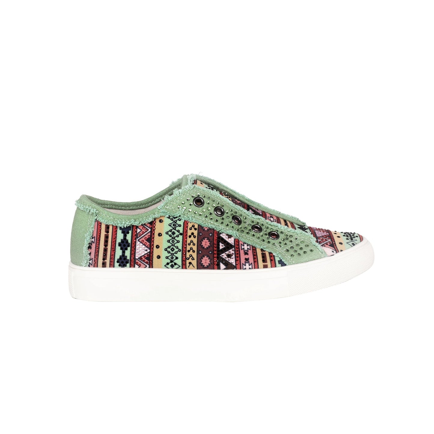 Montana West Aztec Print Canvas Shoes