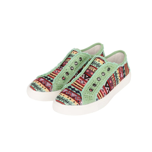 Montana West Aztec Print Canvas Shoes