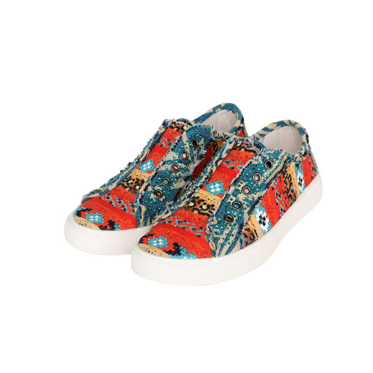 Montana West Aztec Print Canvas Shoes