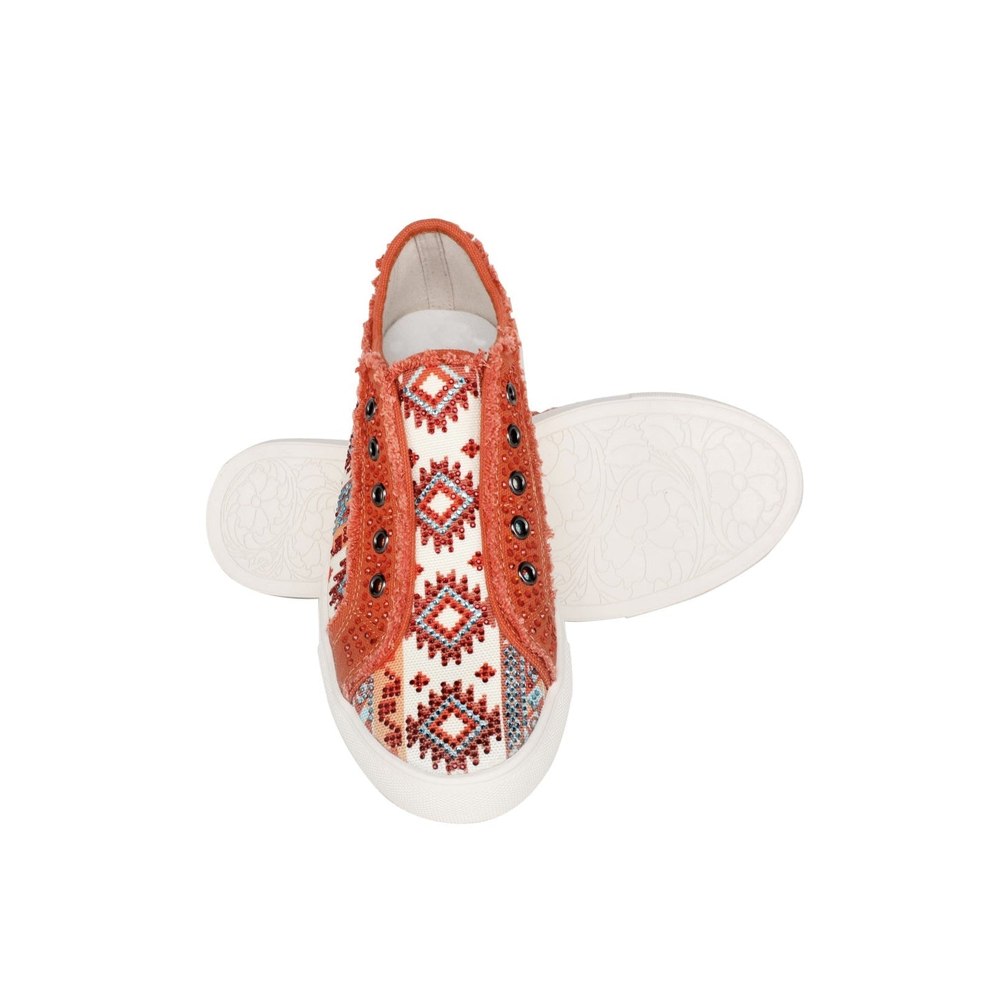 Montana West Aztec Print Canvas Shoes