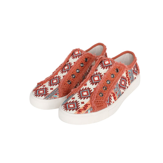 Montana West Aztec Print Canvas Shoes