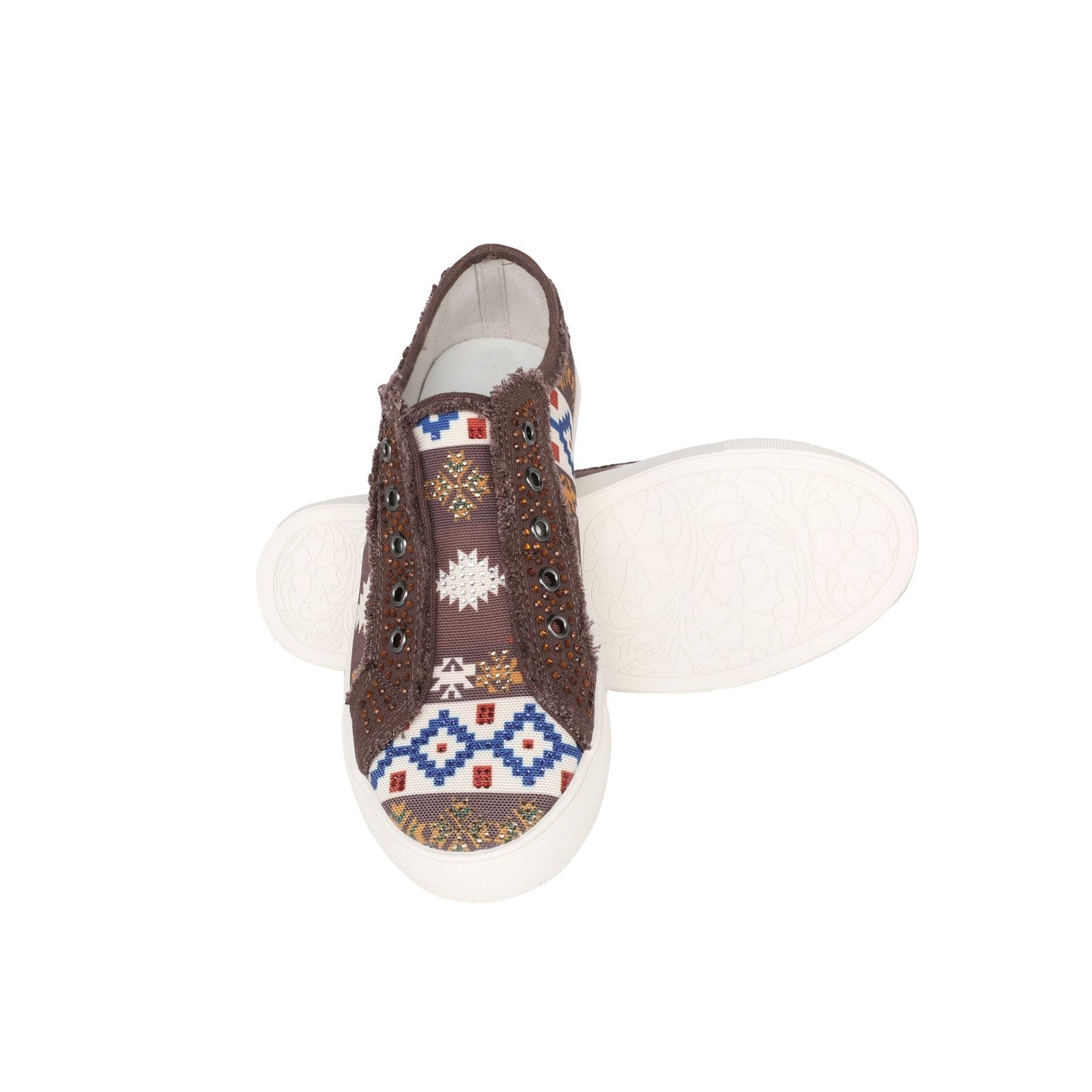 Montana West Aztec Print Canvas Shoes