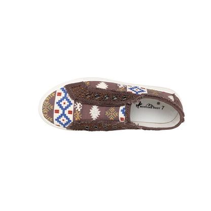 Montana West Aztec Print Canvas Shoes