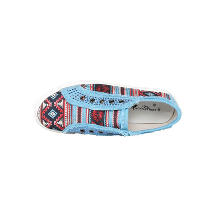 Montana West Aztec Print Bling Canvas Shoes