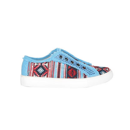 Montana West Aztec Print Bling Canvas Shoes