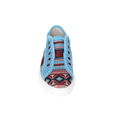 Montana West Aztec Print Bling Canvas Shoes