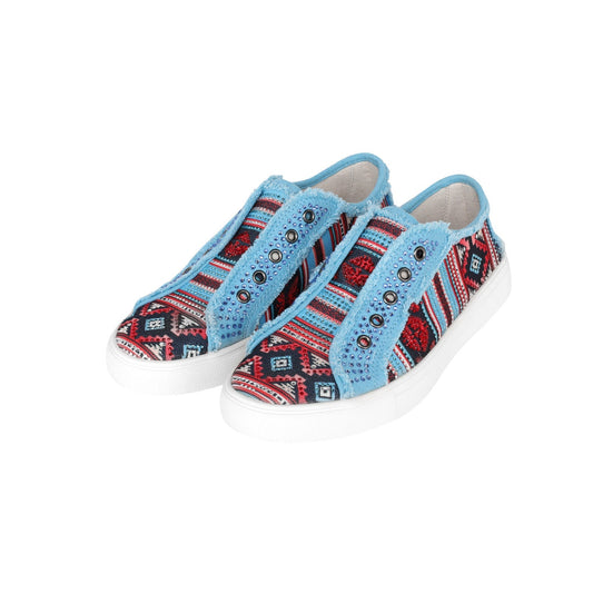 Montana West Aztec Print Bling Canvas Shoes