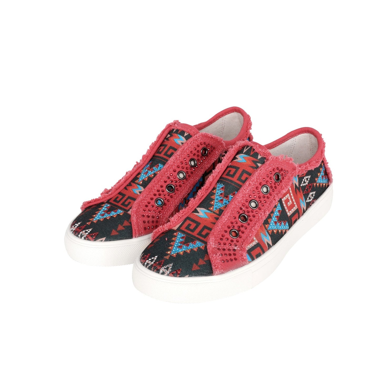 Montana West Aztec Print Canvas Shoes