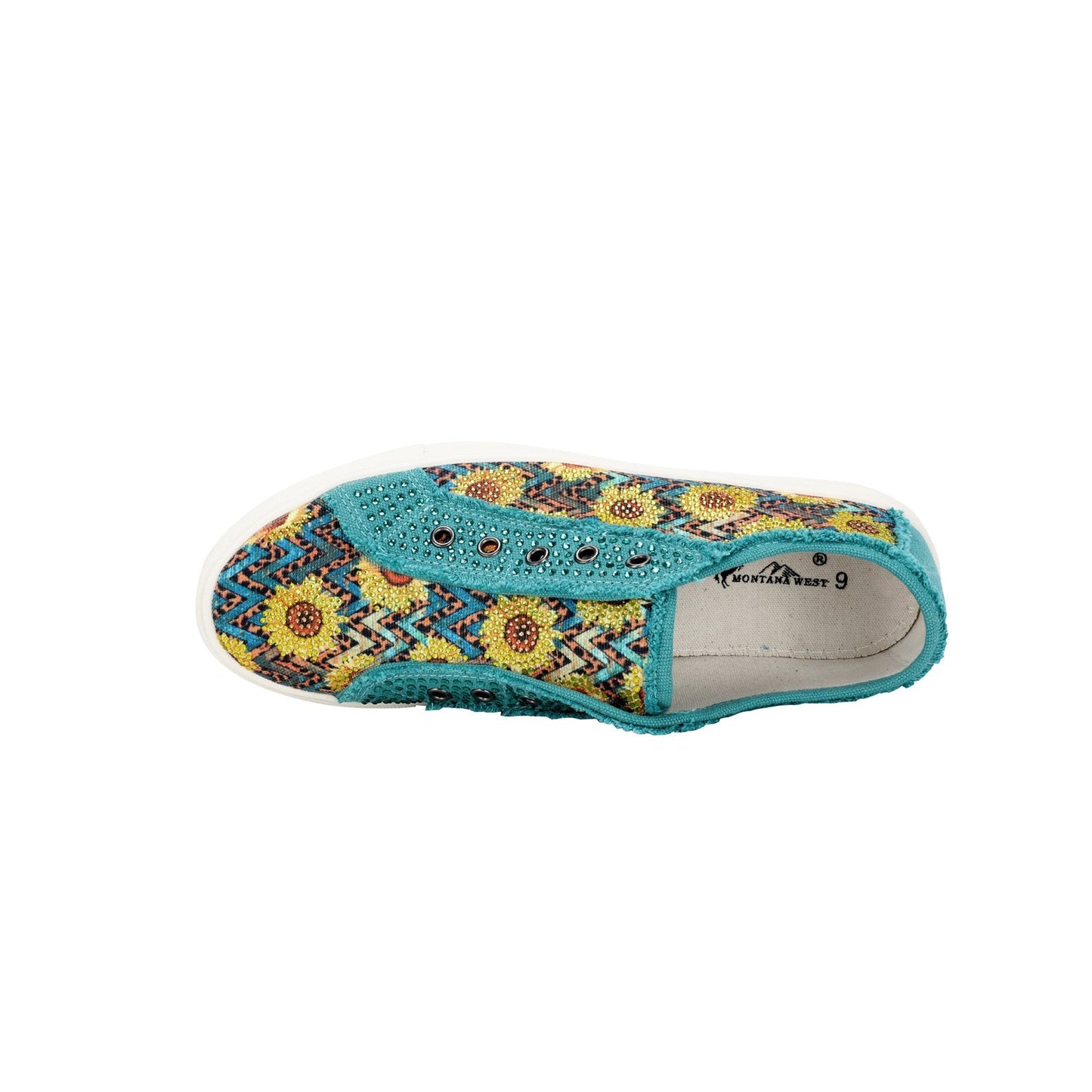 Montana West Leopard and Floral Print Bling Canvas Shoes