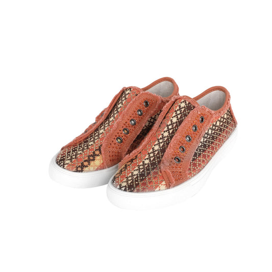 Montana West Aztec Print Bling Canvas Shoes