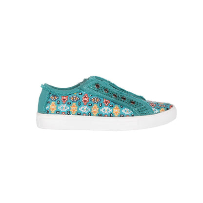 Montana West Aztec Print Bling Canvas Shoes