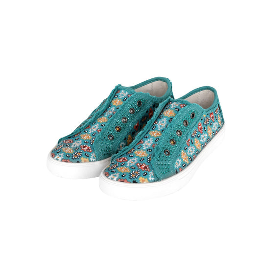 Montana West Aztec Print Bling Canvas Shoes