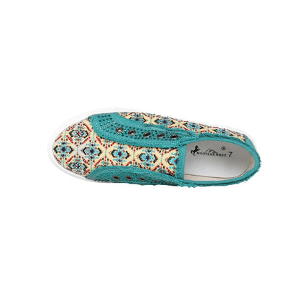 Montana West Aztec Print Bling Canvas Shoes