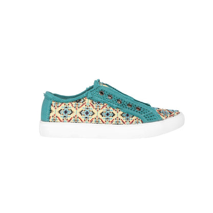 Montana West Aztec Print Bling Canvas Shoes