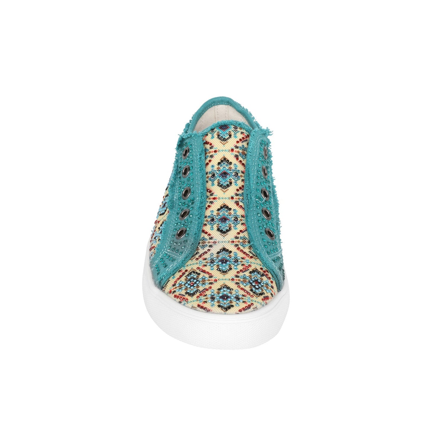 Montana West Aztec Print Bling Canvas Shoes