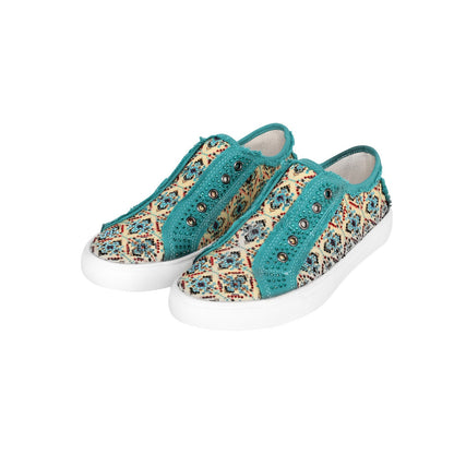 Montana West Aztec Print Bling Canvas Shoes