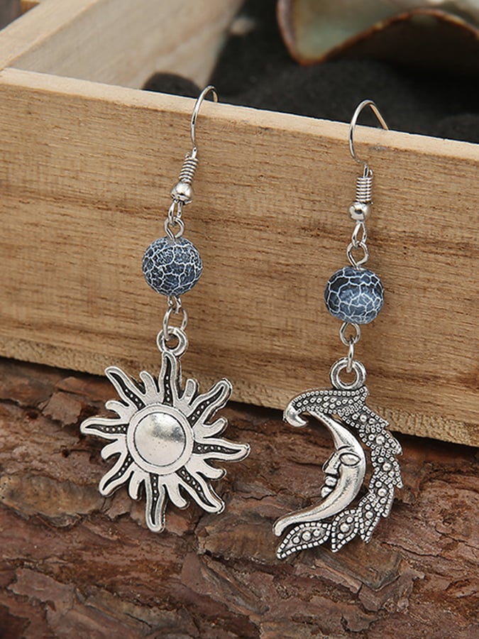 Women's Vintage Star And Moon Earrings