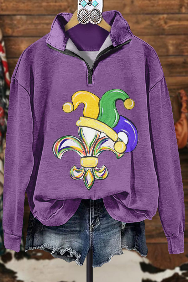 Classic Contrast Mardi Gras Sweatshirt