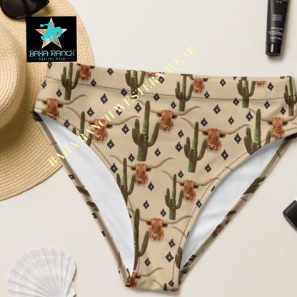 Yeehaw Longhorn Ranch Cactus Bikini Bottom