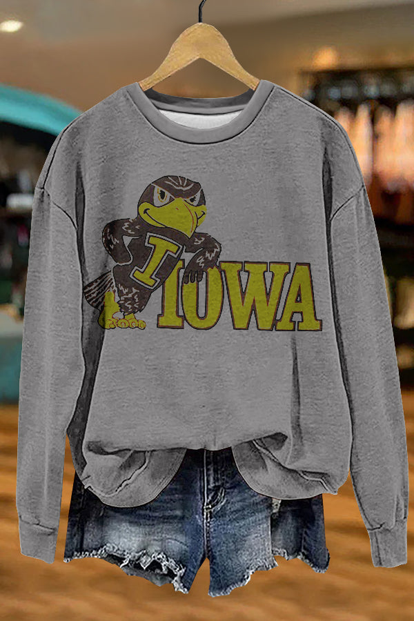 Unique Gameday Iowa Print Sweatshirt