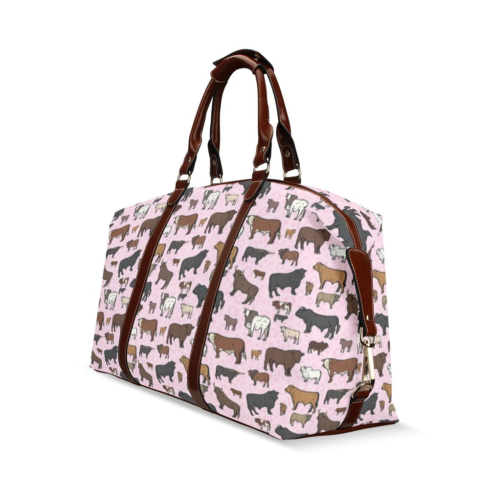 Pink Cattle Large Travel Flight Bag